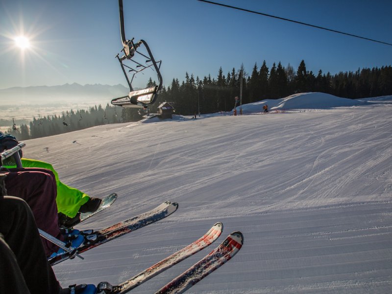 Widok z wyciągu na Kotelnicy Białczańskiej